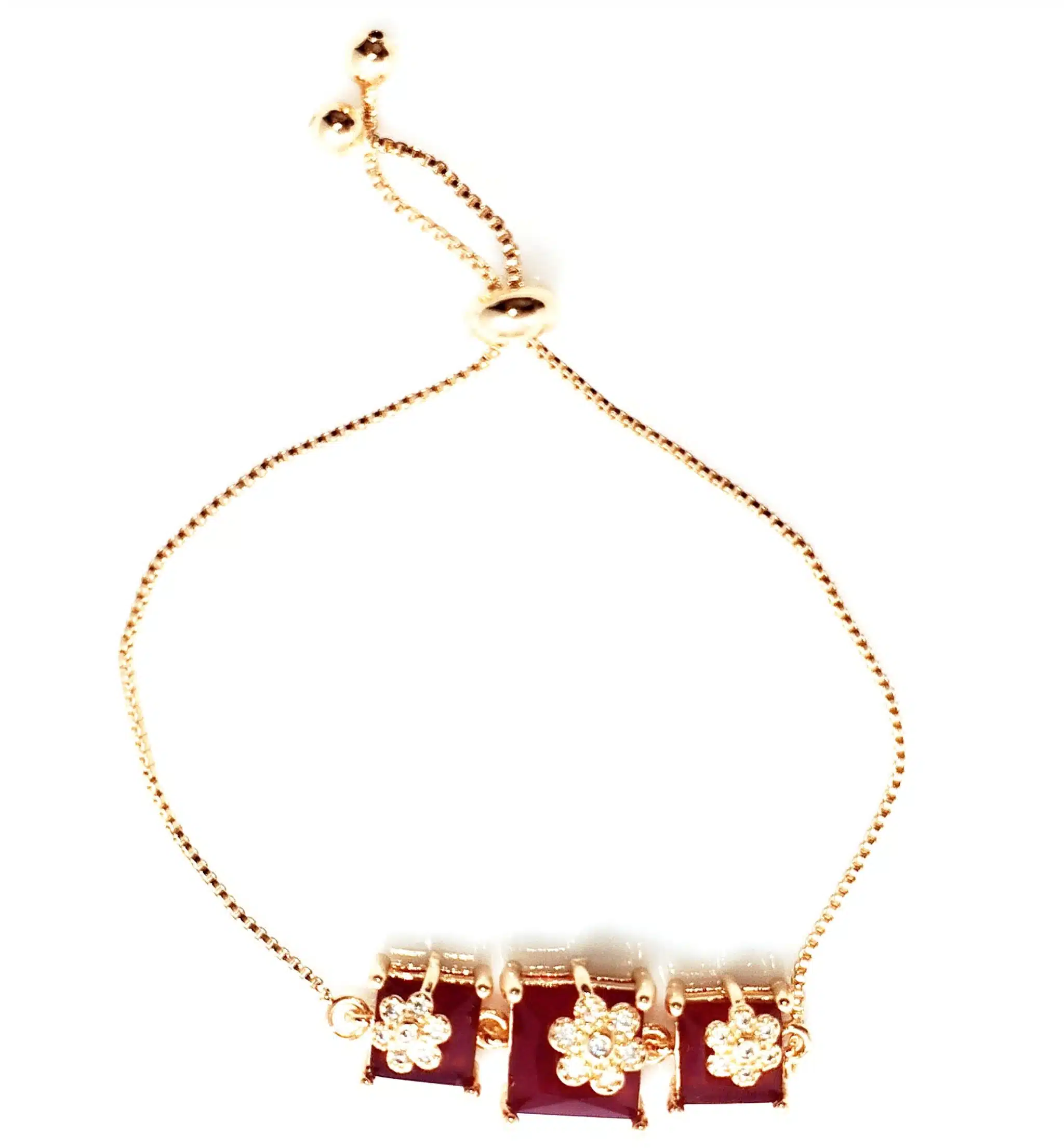 Zirconia cubic stone bracelet - meroon - Image 1