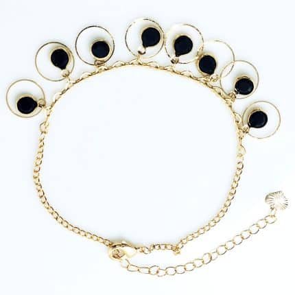 Pair of Black charms Ankelet