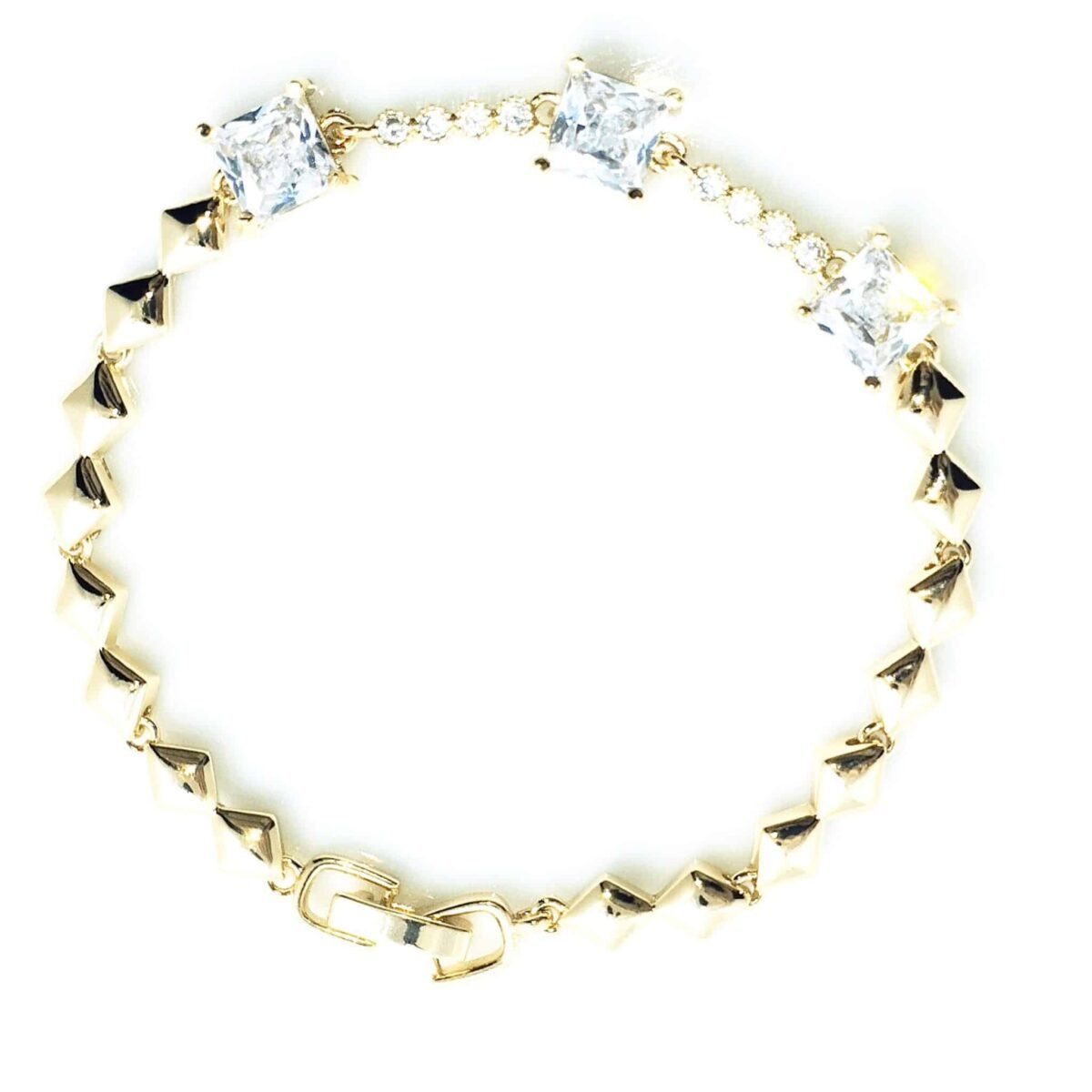 Carat Rhinestone Bracelet - gold - Image 3