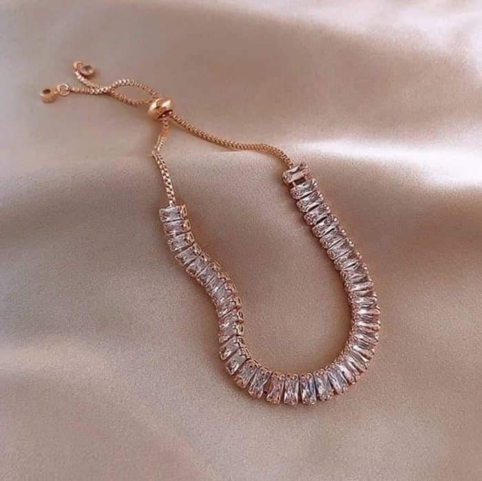 Rose Gold crystal Tennis Bracelet - Image 3