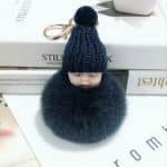 cute sleeping baby faux fur keychain - Image 8