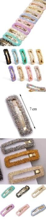 Tic-Tac glitter/stone hair clips
set of 2pc - Image 4