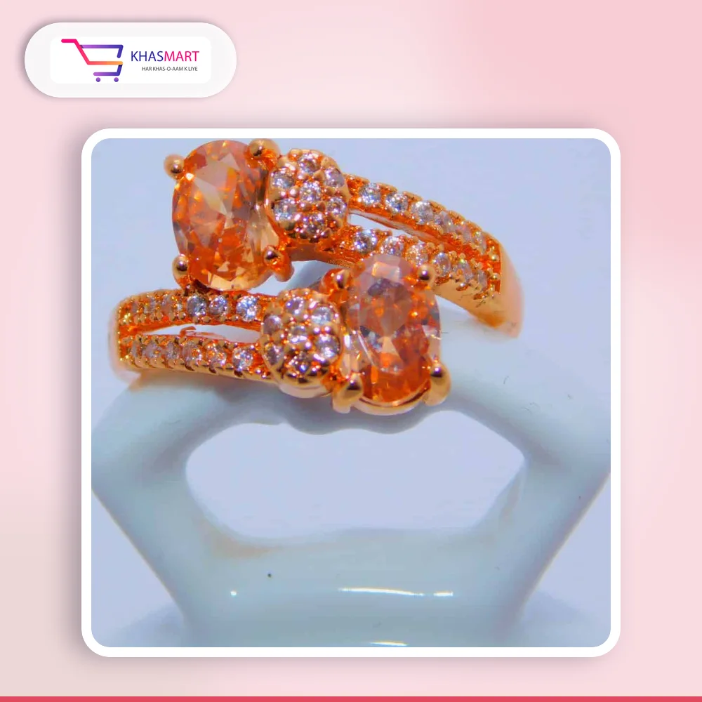 Carat Gold plated cubic zirconia Ring – crystal honey