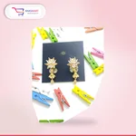 Luxery flower and crystal earrings – Crystal