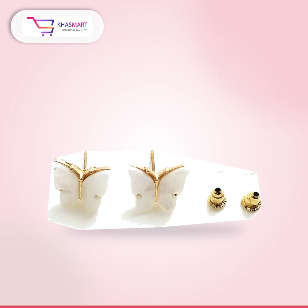 Eligant butterfly studs  – White