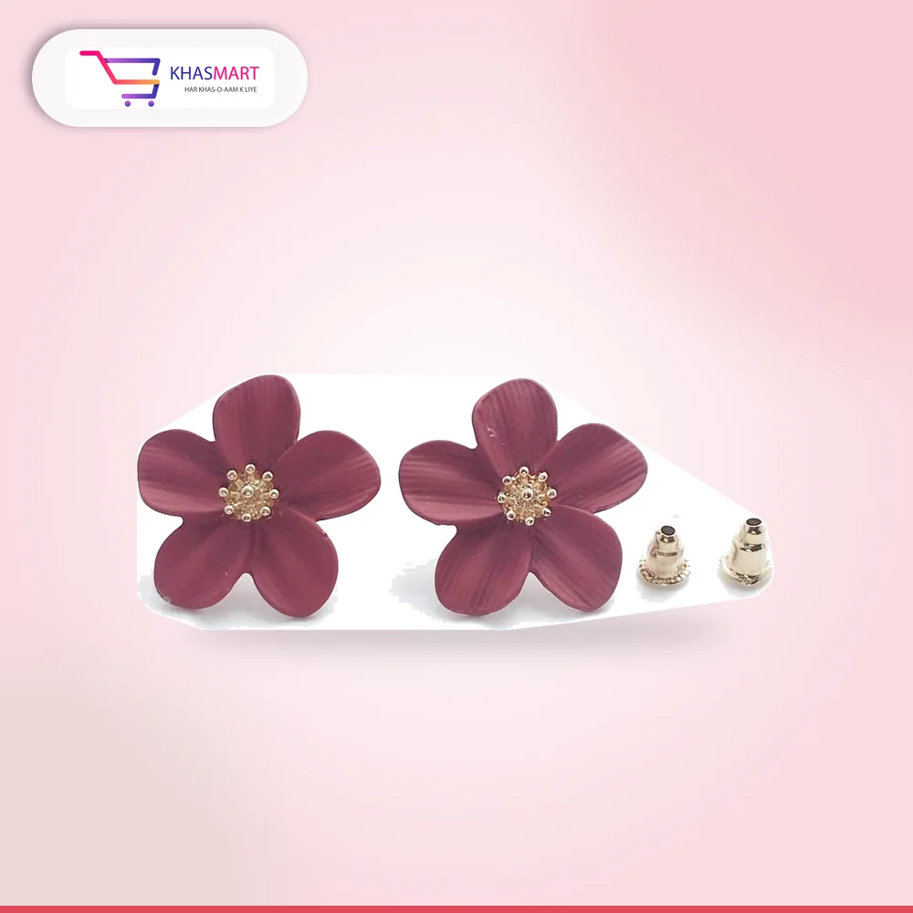 Eligant flower stud Earrings – Red