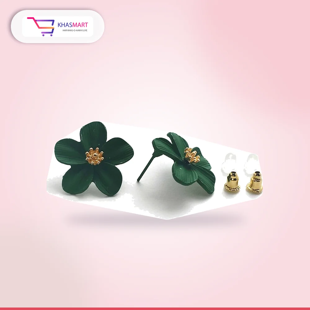 Eligant flower stud Earrings – Emerald