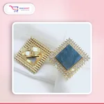 Cubic Coloured Large stone Ring – Grey