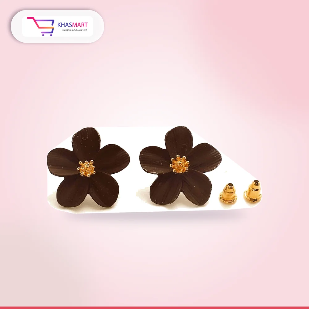 Eligant flower stud Earrings – chocolate brown