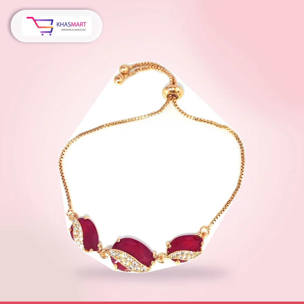 Zirconia teardrop stone bracelet – red