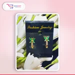 holiday Ear climber – green