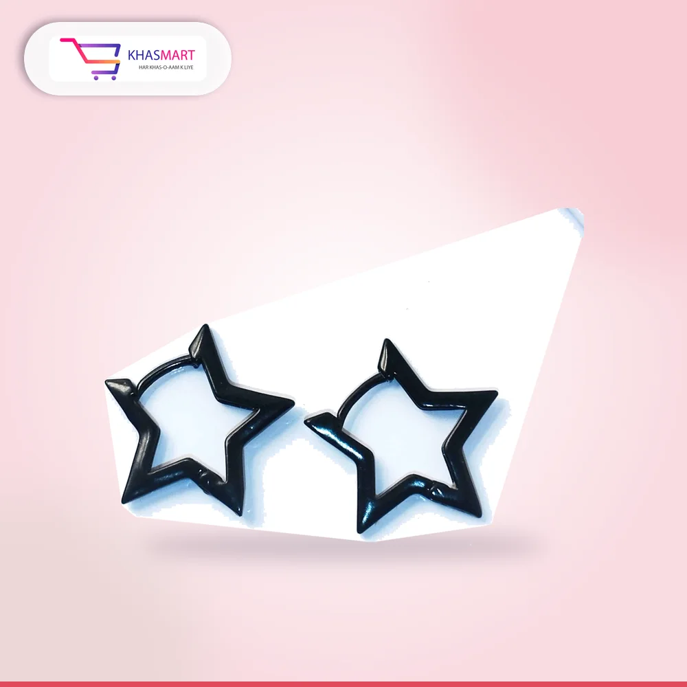 Cute star studs – black